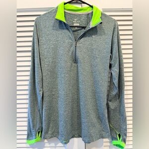 LIKE NEW - Nike Quarter-Zip Pullover with Neon Lime Trim- Men (Medium)